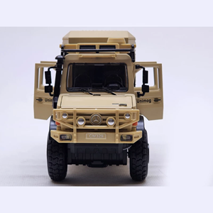 ماشین اسباب بازی بنز ارتشی نخودی طرح نفربر جنگی مدل یونیماگ Unimog 1:24 Car Model_اسباب بازی